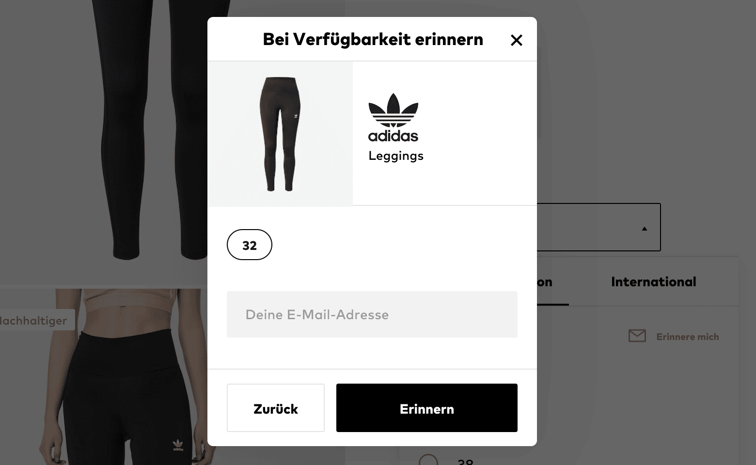 E-Mail-Reminder für ausverkaufte Artikel im AboutYou Online Shop