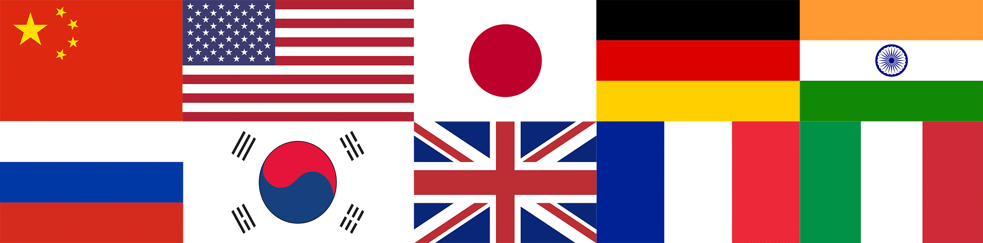 Flaggen der Top-10 Industriestaaten