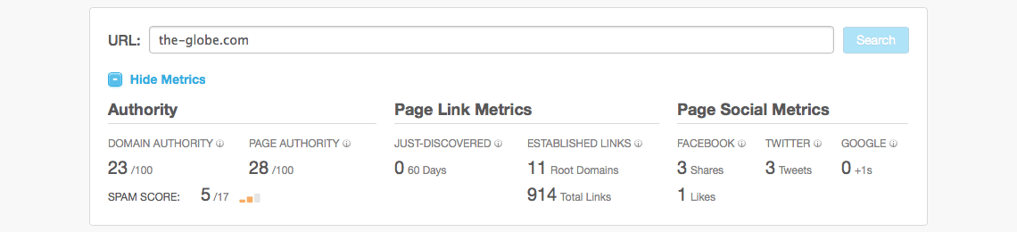 moz Spam Score Zusammenfassung