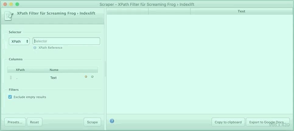 Scraper Chrome Extension - XPath