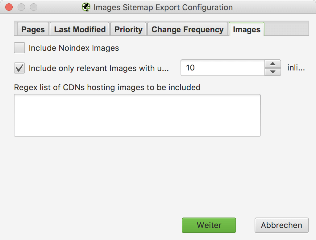 Images - Images Sitemap Export Configuration // Screaming Frog