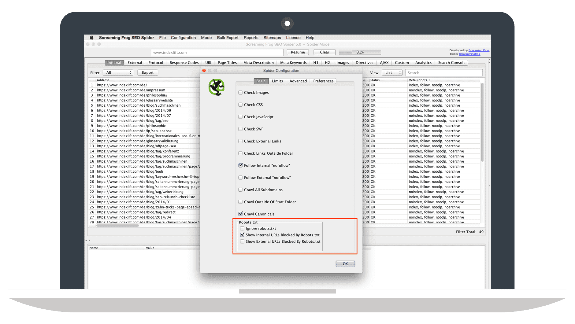 Screaming Frog SEO Spider v5