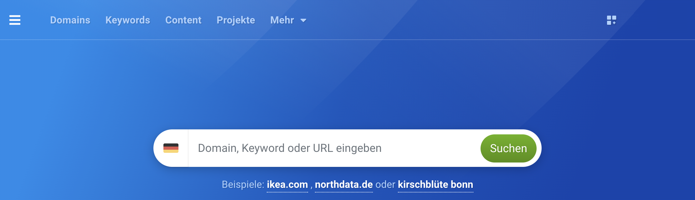 SISTRIX Toolbox für Google: Module-Navigation