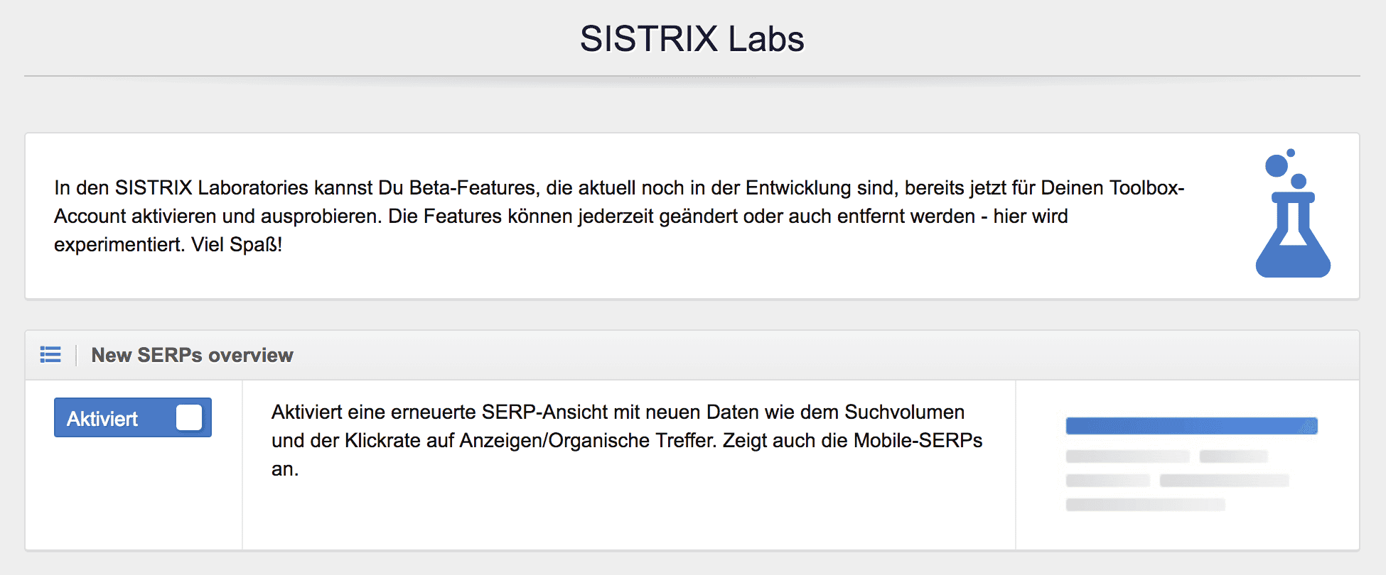 Neuer SERPS-Overview // SISTRIX Labs