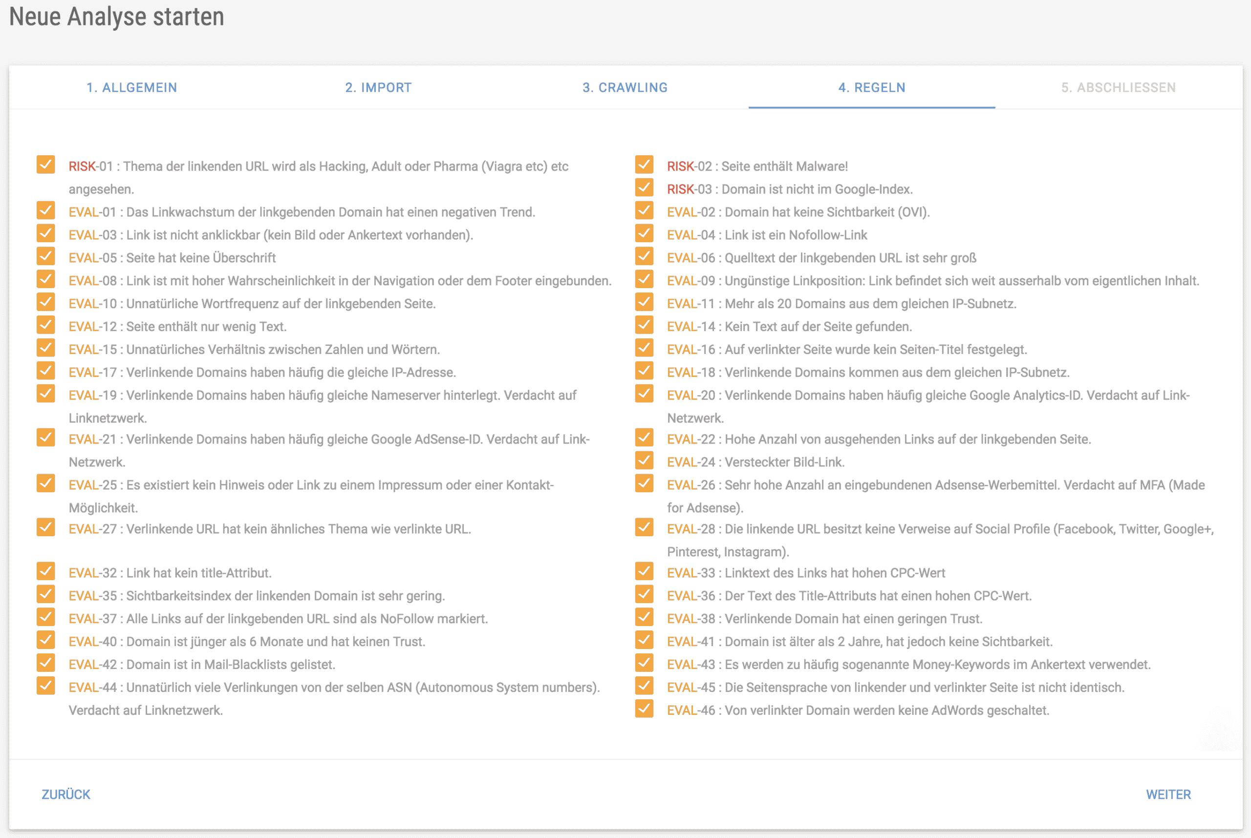 Crawling-Regeln festlegen // XOVI Disavow Tool